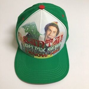 Elf Movie Buddy Santa I Know Him Snapback Hat Cap Green Licensed Contrast Bill